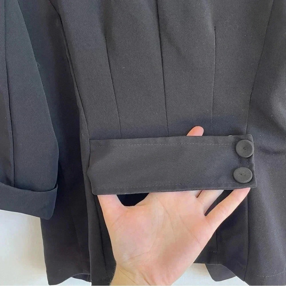 MaxMara Black Mini Blazer Jacket Classic Business Casual Work Wear Small - Picture 8 of 11